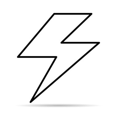 Light flash icon shadow, electric charge power symbol, graphic flat design vector illustration .