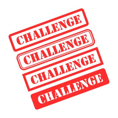 Challenge pul sembolü seti, etiket etiketi işareti düğmesi, metin sancak vektör illüstrasyonu .