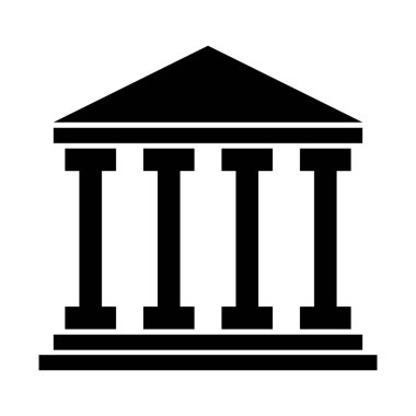 Building university architecture icon, museum roman symbol, flat design vector illustration .