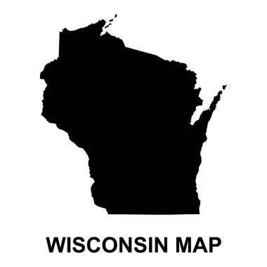 Wisconsin map shape, united states of america. Flat concept icon symbol vector illustration .