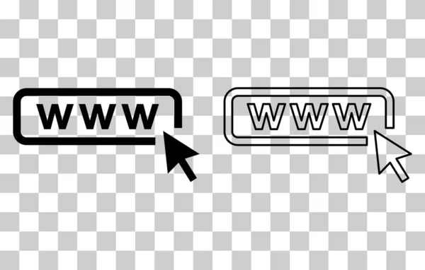 Set World Wide Web Icon Www Internet Website Symbol Click — Stock vektor