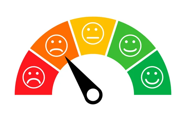 Customer Satisfaction Meter Icon Graph Rating Measure Business Report Vector — Stockvector