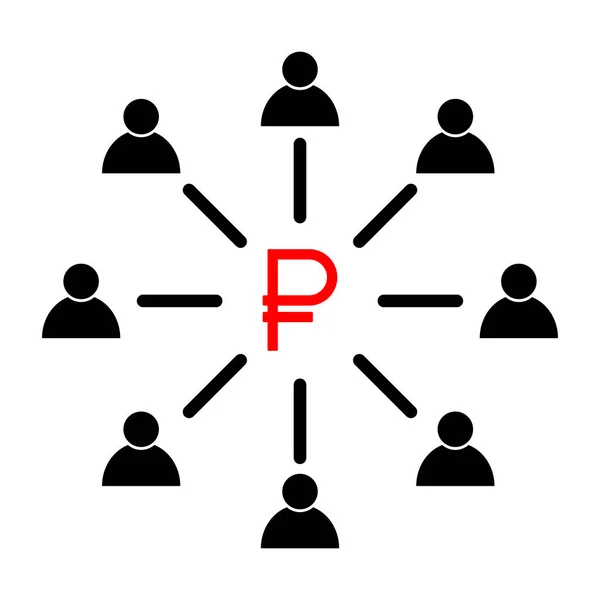 Employee Engagement Make Money Vector Icon Person Flat Web Symbol — Vector de stock
