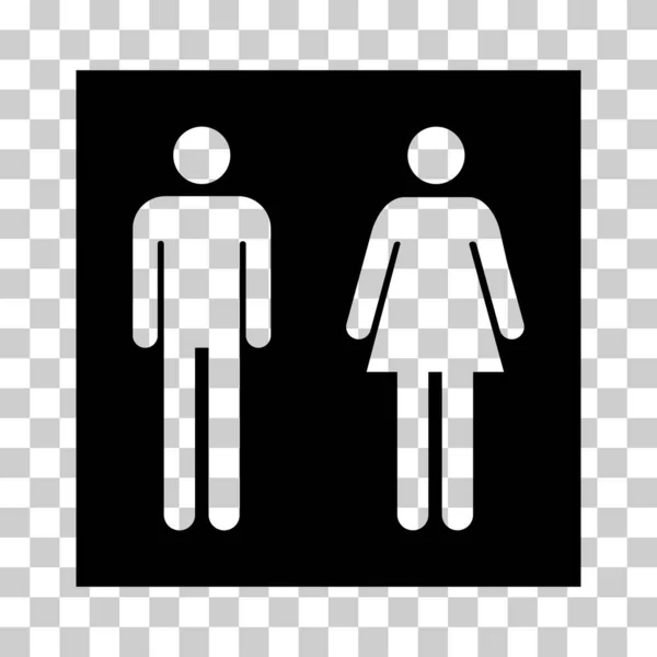 Tuvalet Kadınları Erkekler Sembolü Düz Web Düğmesi Tuvalet Vektör Illüstrasyon — Stok Vektör