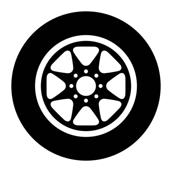 Autó Autó Kerék Ikon Jármű Gumiabroncs Felni Szimbólum Autóipari Verseny — Stock Vector