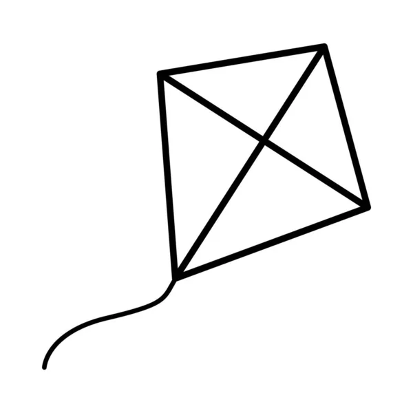 Fly Kite Icon Hobby Activity Symbol Wind Air Game Vector — 스톡 벡터