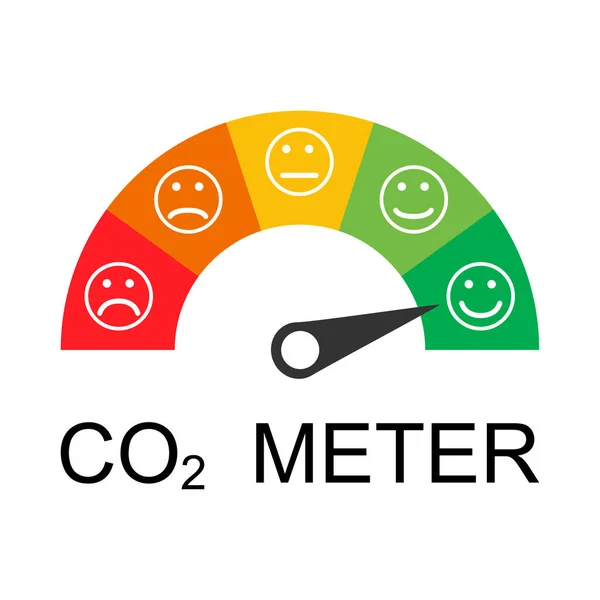 Co2 Reduzierung Wolkensymbol Saubere Globale Emissionen Umwelt Öko Design Symbol — Stockvektor