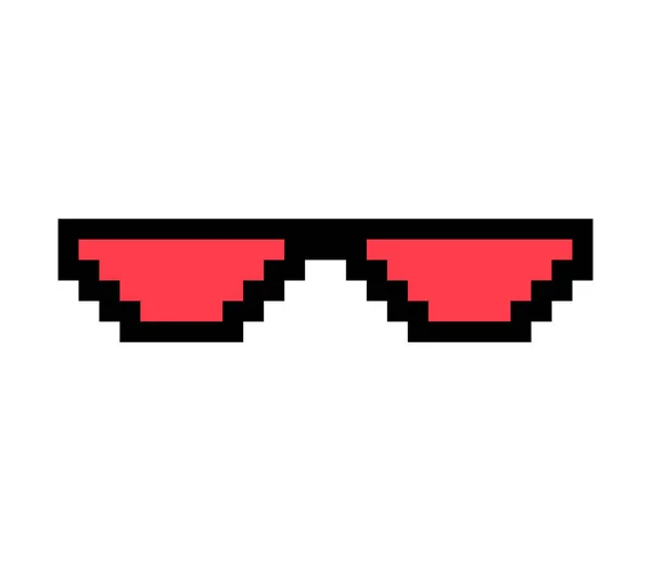Diversão Retro Pixel Sol Vidro Ícone Estilo Vida Meme Óculos — Vetor de Stock