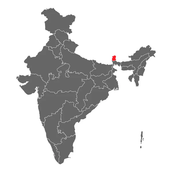 Indie Mapa Grafiky Cestovní Geografie Ikona Indický Region Sikkim Vektorové — Stockový vektor