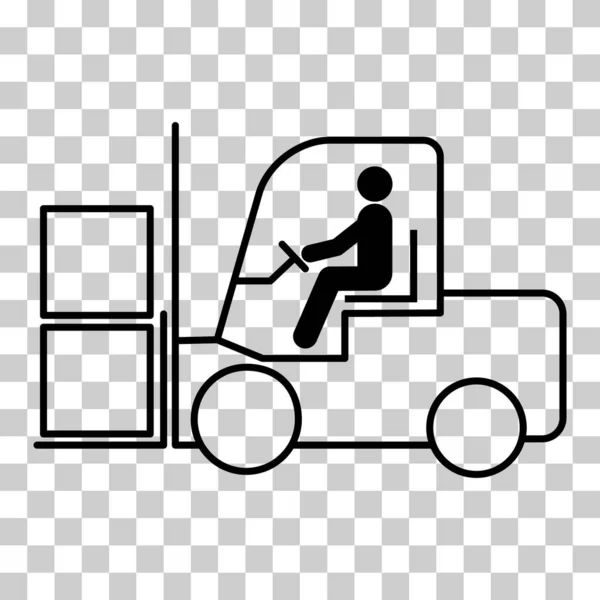 Forklift Taşıma Simgesi Endüstri Aracı Makine Sembolü Çatal Kamyon Depo — Stok Vektör