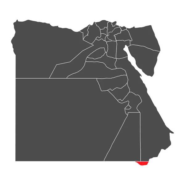 エジプト高詳細地図領土 地理的国 アフリカ国境ベクトル図 — ストックベクタ
