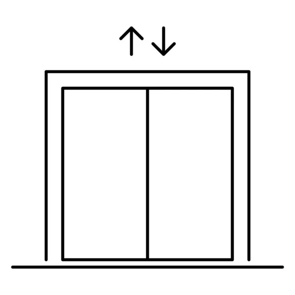 Ascenseur Icône Ascenseur Graphisme Signe Entrée Bâtiment Porte Symbole Vectoriel — Image vectorielle
