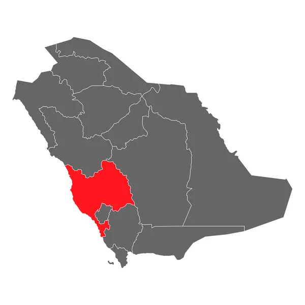 Saudi Arabien Region Mekka Hoch Detaillierte Karte Geographisches Land Grenzvektorillustration — Stockvektor