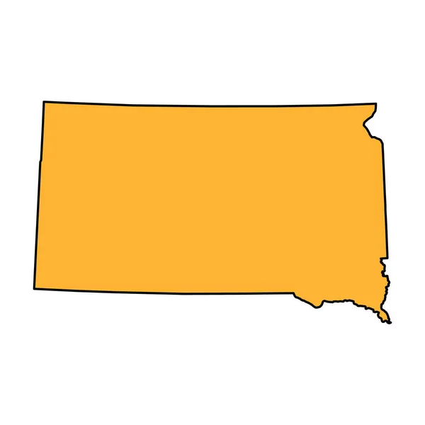 サウスダコタ州地図の形 アメリカ合衆国 フラットコンセプトアイコンシンボルベクトルイラスト — ストックベクタ