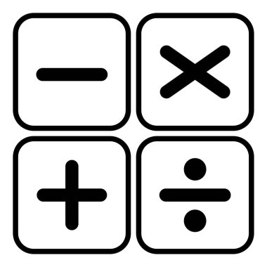 Artı, eksi, matematik sembolüne çarpma ve sapma, eğitim matematik ikonu, web element vektör illüstrasyon tasarımı .