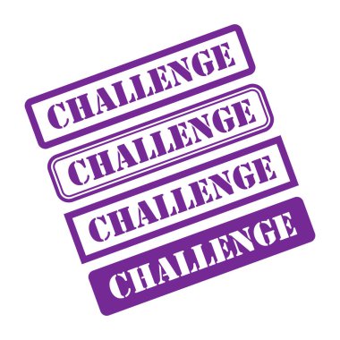 Challenge pul sembolü seti, etiket etiketi işareti düğmesi, metin sancak vektör illüstrasyonu .