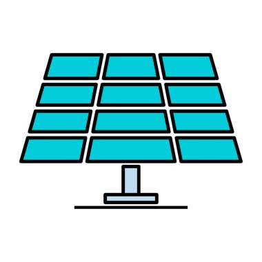 Güneş paneli simgesi, yeşil enerji teknolojisi, ekoloji alternatif enerji vektörü illüstrasyonu .