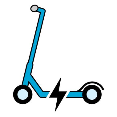 Elektrikli scooter simgesi, kentsel düz çevre dostu ulaşım, araç vektör illüstrasyonu .