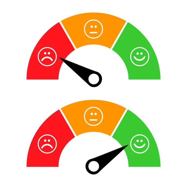 Set Customer Satisfaction Meter Icon Graph Rating Measure Business Report — Stock Vector