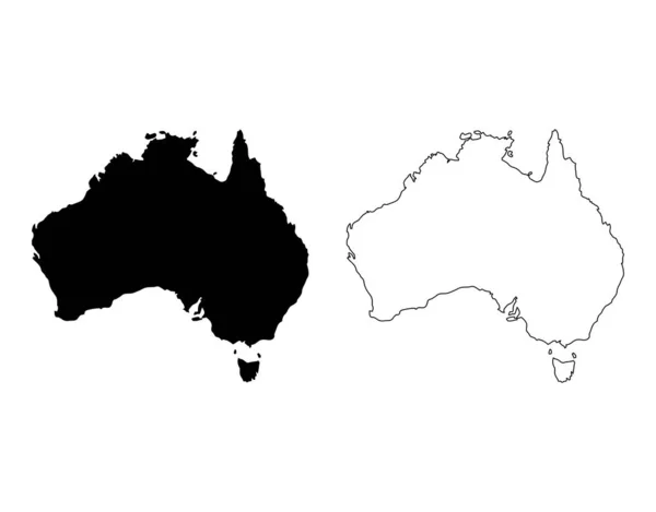 Australien Karta Ikon Geografi Tomt Koncept Isolerad Grafisk Bakgrund Vektor — Stock vektor