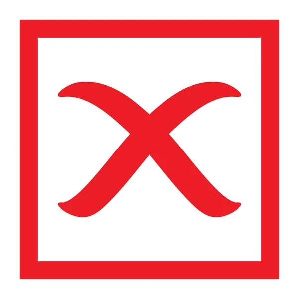 Krzyż Znak Ikona Znak Prosty Błąd Projekt Wektor Ilustracja Fałszywy — Wektor stockowy