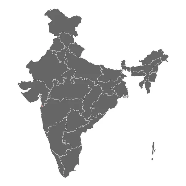 Ινδία Γραφική Χάρτη Ταξιδιωτική Γεωγραφία Εικονίδιο Ινδική Περιοχή Dadra Nagar — Διανυσματικό Αρχείο