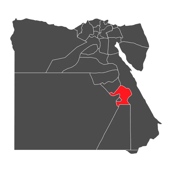 Египет Высокая Детальная Карта Qena Географическая Страна Африканская Пограничная Векторная — стоковый вектор