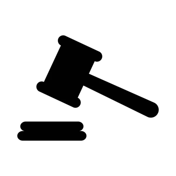 Judge Hammer Icon Law Auction Symbol Gavel Justice Sign Vector — Stockový vektor