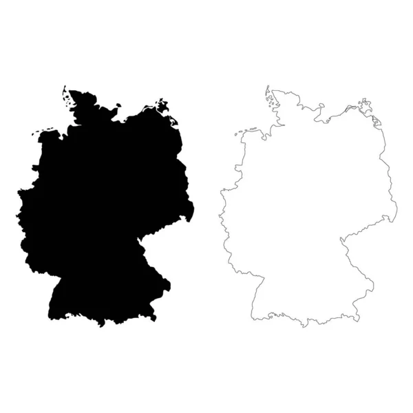 Conjunto Ícone Mapa Alemanha Conceito Geografia Branco Ilustração Vetorial Fundo —  Vetores de Stock