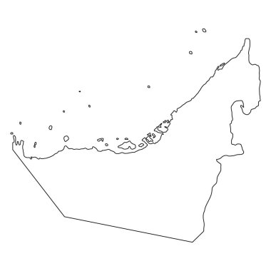 United arab emirates map icon, geography blank concept, isolated graphic background vector illustration .