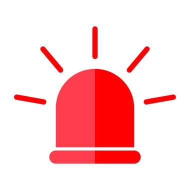 Siren yangın alarmı işareti, tehlike işareti ışık işareti, ambulans polisi uyarı vektör çizimi .