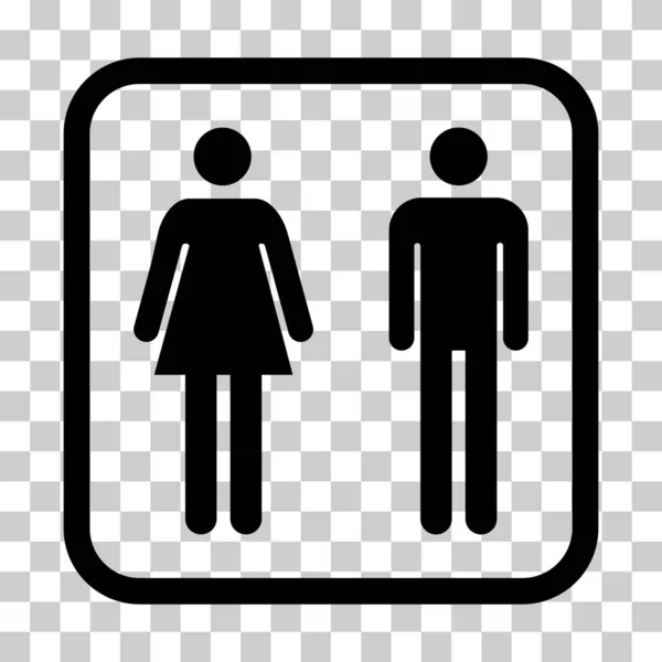 Toaleta Kobiet Mężczyzn Symbol Płaski Przycisk Internetowy Wektor Ilustracji Informacji — Wektor stockowy