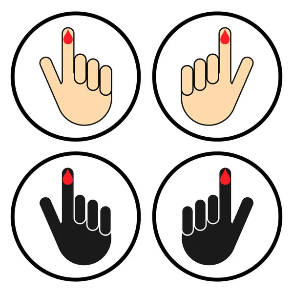 Σύνολο Δακτύλων Χεριών Εικονίδιο Αίματος Σταγόνας Σύμβολο Ιατρικής Εξέτασης Υγείας — Διανυσματικό Αρχείο