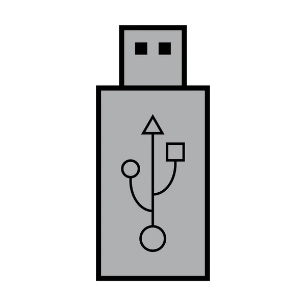 Usb Icon Technologie Geräteschild Anschließen Tragbares Elektronisches Symbol Vektorillustrationsmedien — Stockvektor