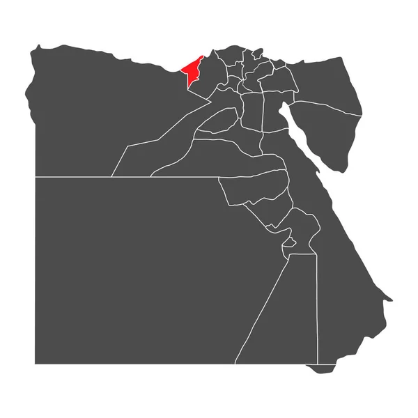 Египет Детальная Карта Александрия Географическая Страна Африканская Пограничная Векторная Иллюстрация — стоковый вектор