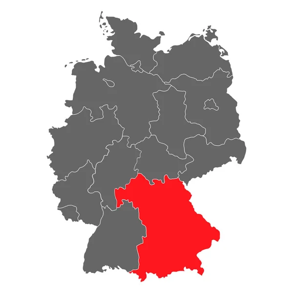 バイエルン州のドイツ地図アイコン 地理的空白概念 孤立したグラフィック背景ベクトル図 — ストックベクタ