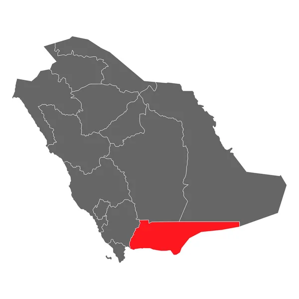 Saudi Arabien Najran Region Hoch Detaillierte Karte Geographisches Land Grenzvektorillustration — Stockvektor
