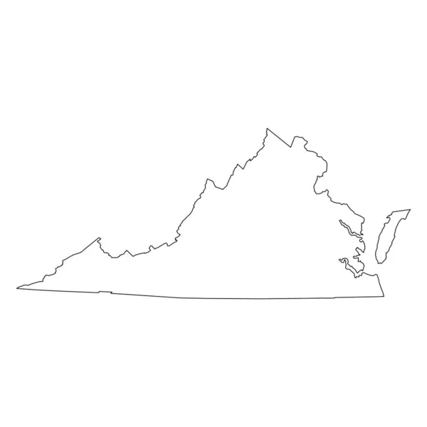 Virginia Mapový Tvar Spojené Státy Americké Ilustrace Vektorového Symbolu Ploché — Stockový vektor