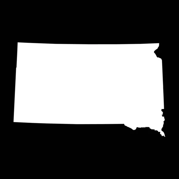 Mappa Del Dakota Del Sud Stati Uniti America Concetto Piatto — Vettoriale Stock