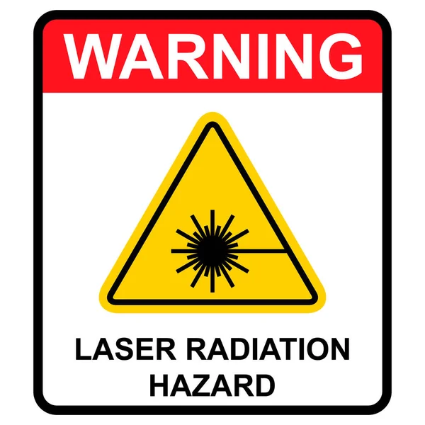 Icône Étiquette Danger Rayonnement Laser Illustration Vectorielle Symbole Information Sécurité — Image vectorielle