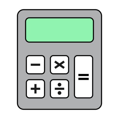 Hesap makinesi simgesi, matematik web düğmesi vektör illüstrasyonu. İnternet sitesi finans teknolojisi tasarımı .