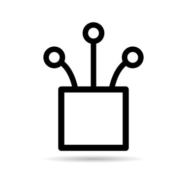 Optik kablo gölge simgesi, teknoloji bilgisi kablo ağı, dijital internet vektör illüstrasyonu .