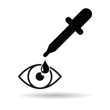 Damlatan sıvı gölge simgesi, ilaç sağlık aracı web sembolü, test sıvısı tasarım vektörü illüstrasyonu .