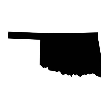 Oklahoma haritası şekli, Amerika Birleşik Devletleri. Düz konsept simge vektör çizimi .