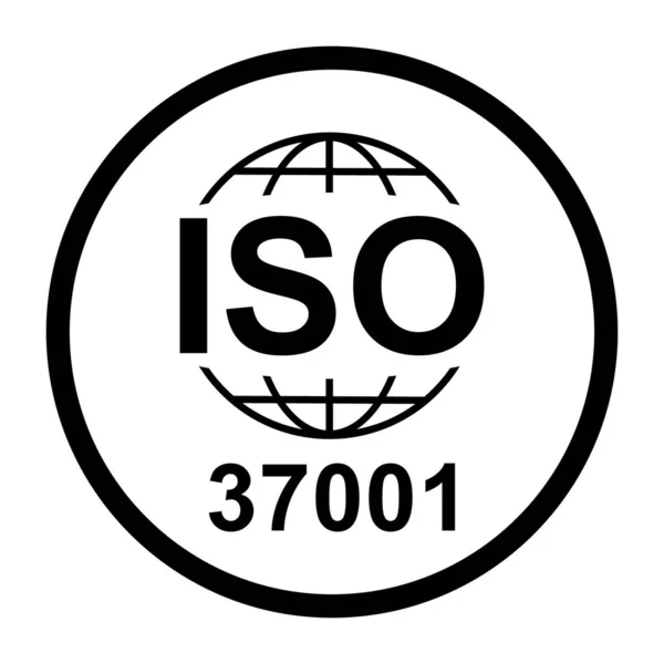 Iso 37001 Icon Bribery Management Systems Standard Quality Symbol Vector — 스톡 벡터
