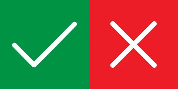 Σύνολο Ελέγχου Και Σταυρό Σήμα Ναι Και Δεν Σύμβολο Διανυσματική — Διανυσματικό Αρχείο