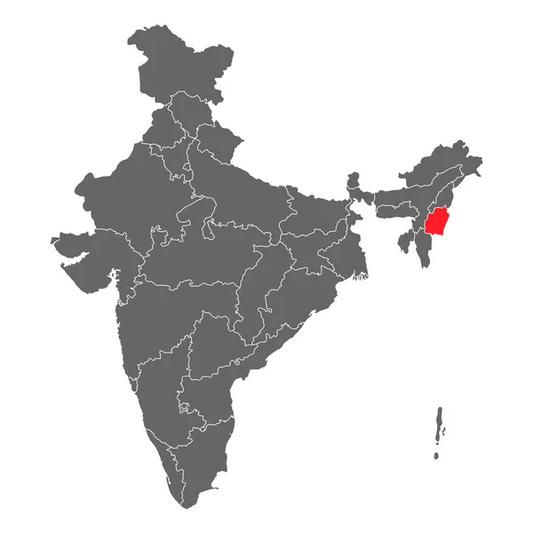 Indie Mapa Grafika Podróże Geografia Ikona Region Indyjski Manipur Wektor — Wektor stockowy