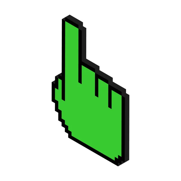 Mouse Cursor Isometric Pixel Icon Web Click Symbol Computer Pointer —  Vetores de Stock