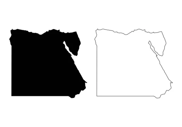 Mısır Yüksek Detaylı Haritası Coğrafya Grafik Ikonu Ülkesi Afrika Sınır — Stok Vektör