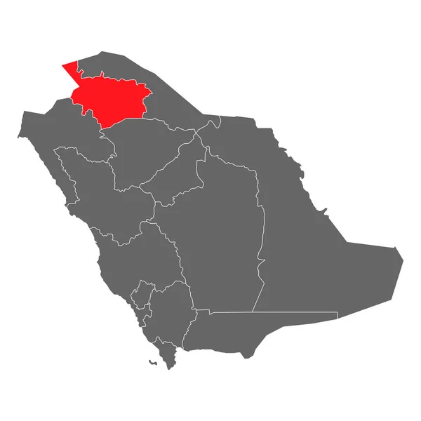 Saoedi Arabië Jawf Regio Hoge Gedetailleerde Kaart Geografie Grafisch Land — Stockvector